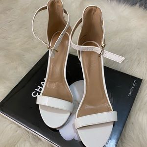 White elegant heels